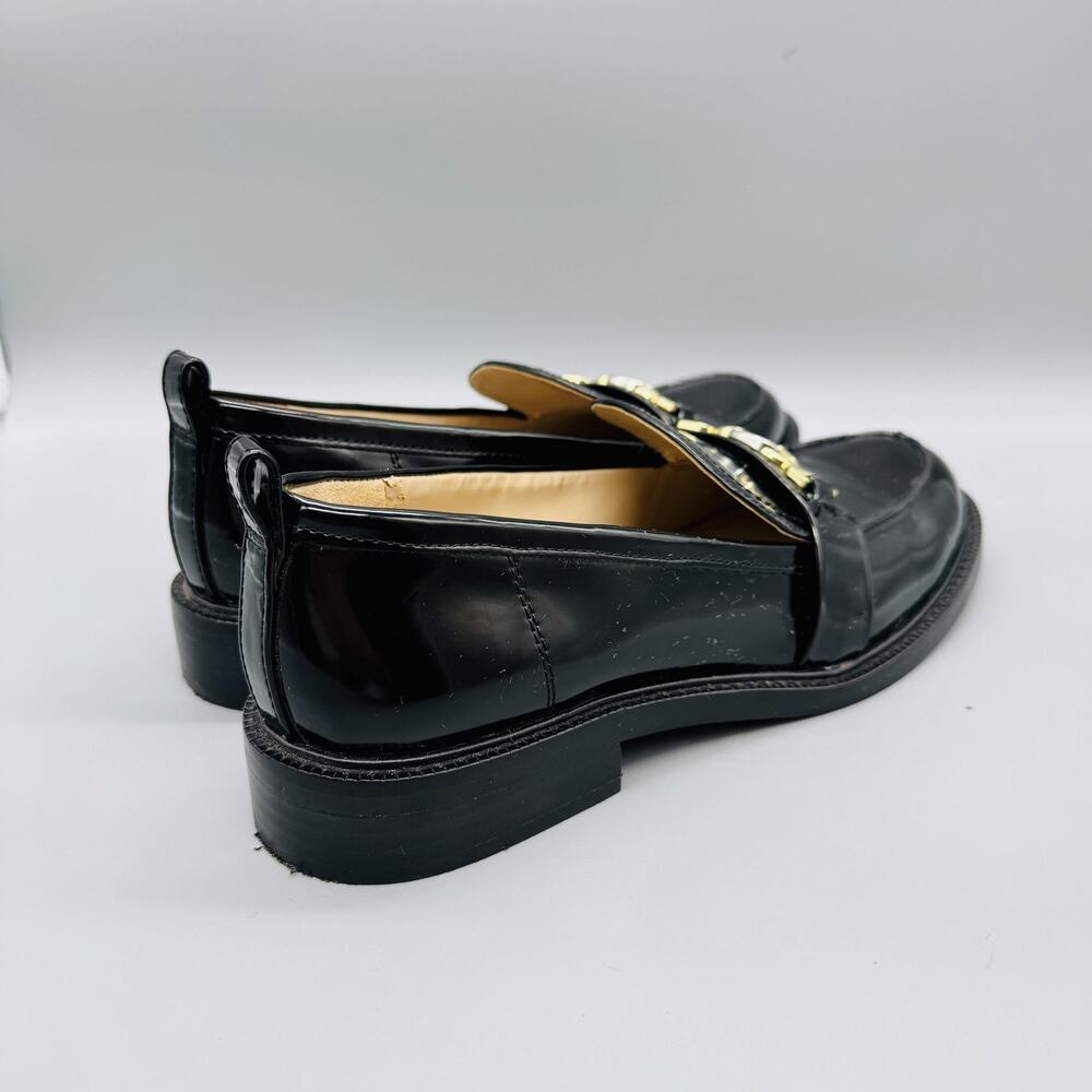 Sam Edelman Black Patent Leather Loafers with Gold Accent, Men's 10.5 - Picture 7 of 11